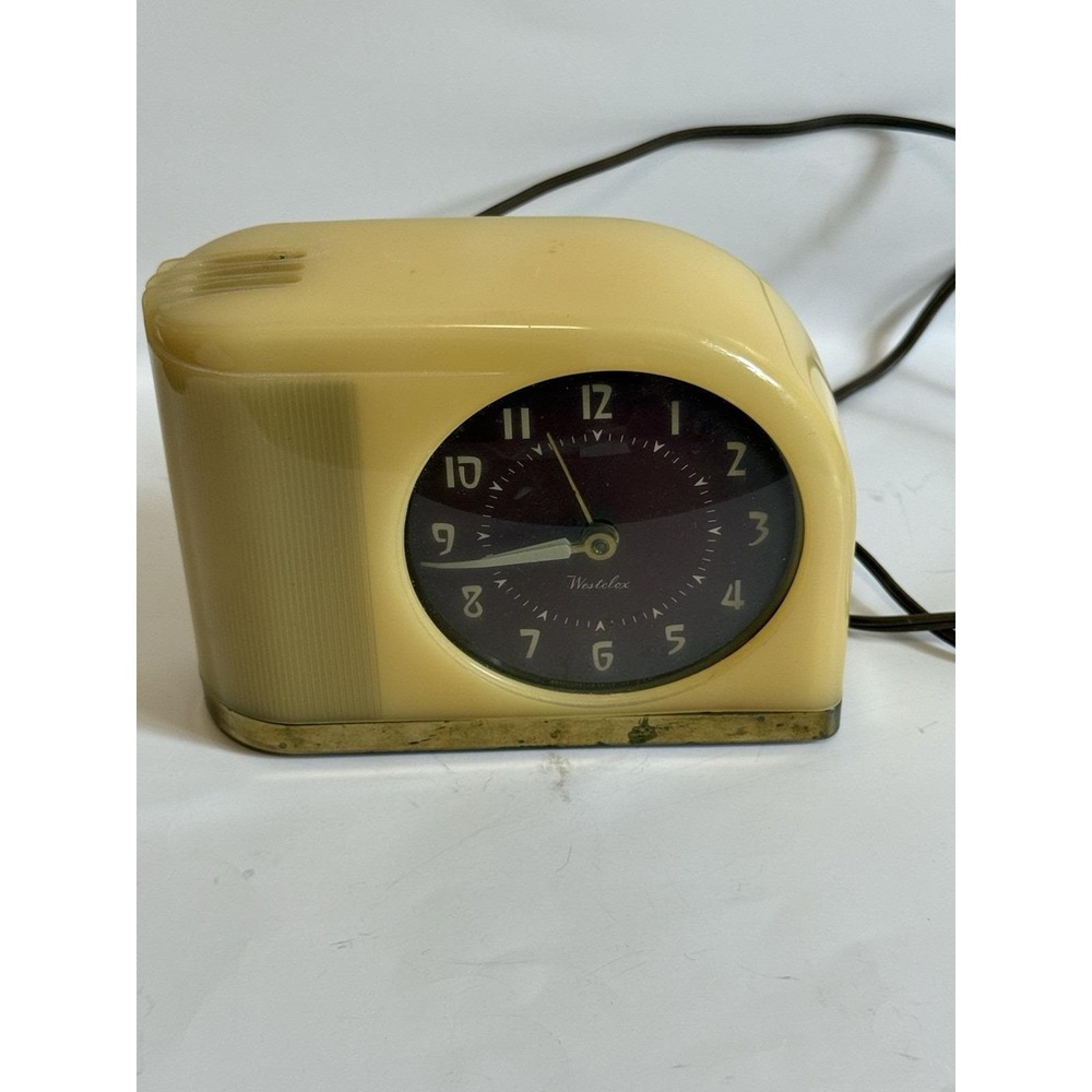 Vintage Westclox Moonbeam Alarm Clock Mid Century Electric Bedside Timepiece